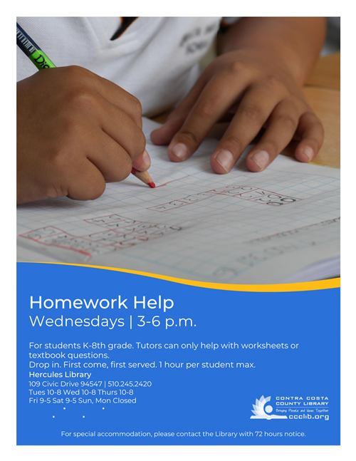 Hercules Public Library Homework Help